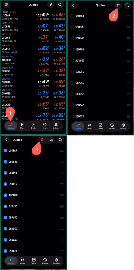 14 ลบสินทรัพย์ที่ไม่ได้เทรด mt5